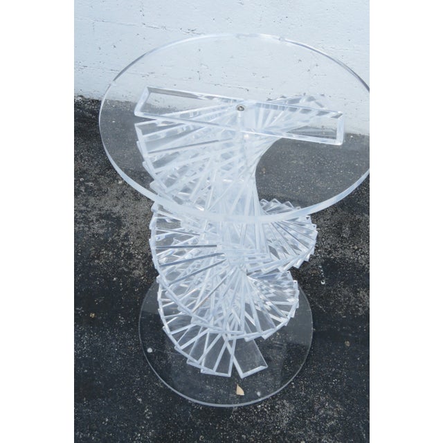 Hollywood Regency Stacked Lucite Base and Glass Top Dining Table For Sale - Image 12 of 13