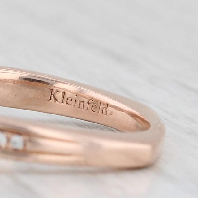 Metal 0.43ctw Round Diamond Halo Engagement Ring 14k Rose Gold Size 6.5 Vintage For Sale - Image 7 of 9