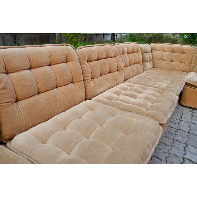 Vintage Champagne Modular Sofas, 1970s, Set of 7 For Sale - Image 9 of 18