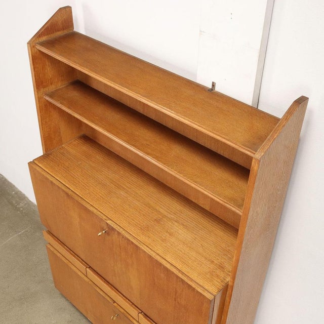 Vintage Cabinet in Oak Veneered Wood, Italy, 1950s For Sale - Image 12 of 14