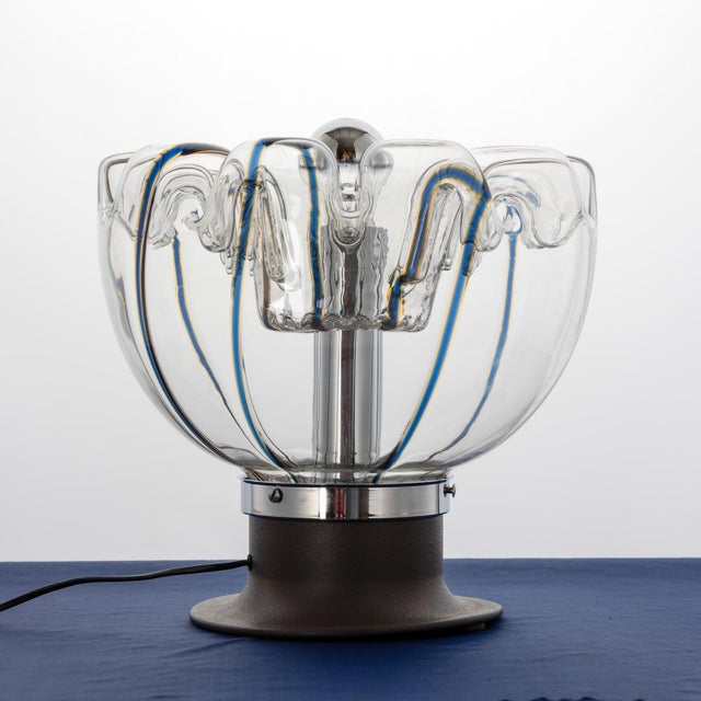 1970s Space Age Table Lamp in Hand-Blown Murano Glass from Targetti Sankey, Italy, 1970s For Sale - Image 5 of 16