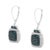 Black Rhodium over 925 Sterling Silver Blue and White Diamond Cushion Shaped Dangle Earrings, A Pair For Sale - Image 4 of 7