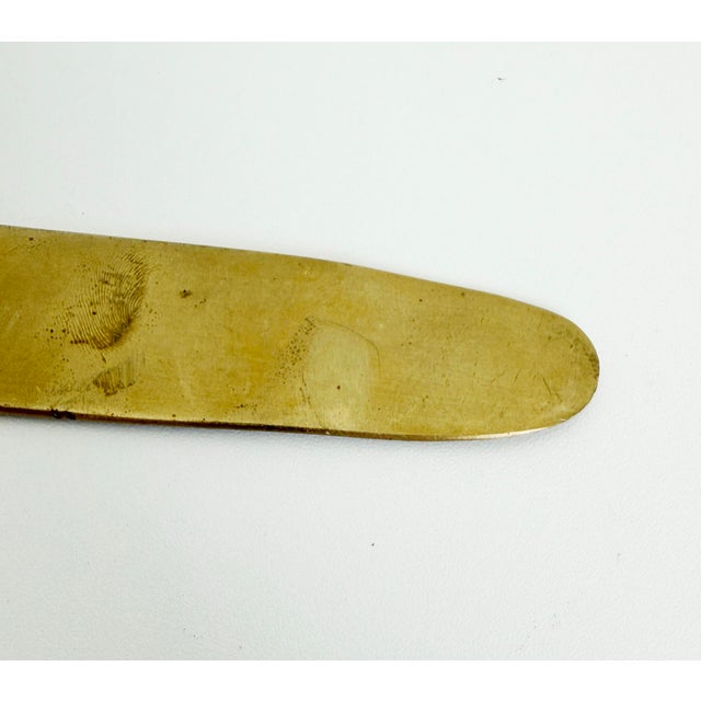 Antique Brass Letter Opener Paper Knife, Early 20th C For Sale - Image 4 of 6