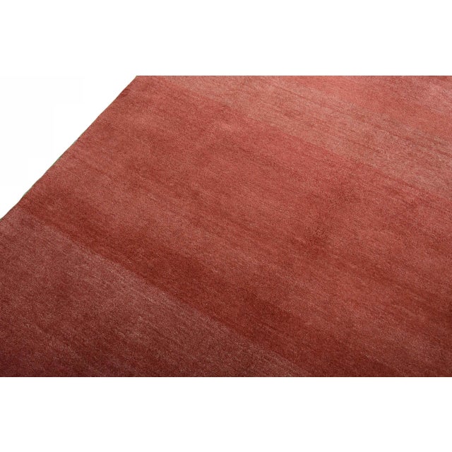 Modern Hand-Knotted Gabbeh Rug in Red For Sale - Image 5 of 11