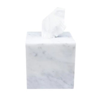 Squared Marble Tissue Cover Box from Fiammettav Home Collection For Sale