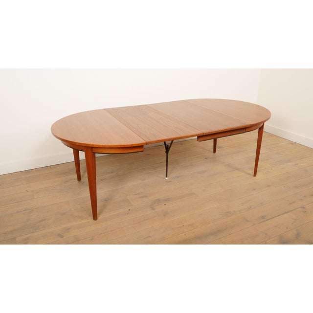 Vintage Extendable Teak Model 55 Dining Table attributed to Gunni Omann for Omann Jun, 1960s For Sale - Image 6 of 18