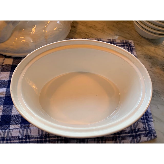 White Vintage Pottery Rabbit Casserole Tureen For Sale - Image 8 of 12