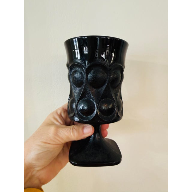 Vintage Noritake Spotlight Ebony Glasses Set of Two 1970s Black Pedestal Glassware For Sale In Chicago - Image 6 of 8