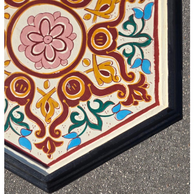 Hand-Painted Moroccan-Style Hexagonal Side Table, Musharabi Beige For Sale In Orlando - Image 6 of 6