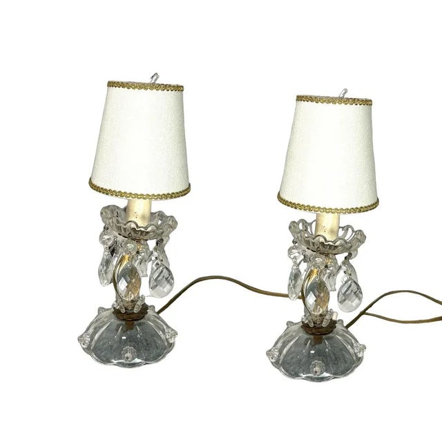 Vintage Crystal Lamps, 1950s, Set of 2 For Sale - Image 10 of 13
