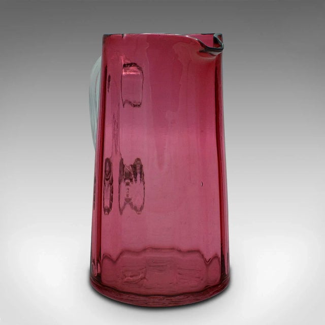 Glass 1930s Vintage Cranberry Glass Cordial Mixer Set For Sale - Image 7 of 13