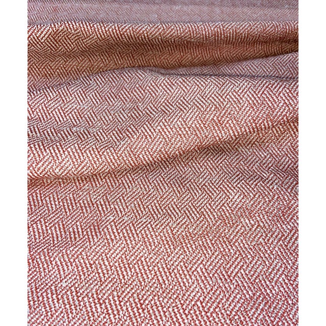 2020s Ast Fabrics Outdoor Performance High u.v. Polyester Geometric Weave in Coral 13 Yards For Sale - Image 5 of 6