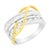 Contemporary 10K White and Yellow Gold 1 1/10 cttw Channel-Set Diamond Bypass Band Ring (J Color, I3 Clarity) - Size 8 For Sale - Image 3 of 7
