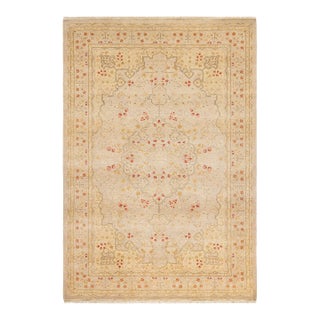 Mogul, One-of-a-Kind Hand-Knotted Area Rug - Ivory, 4' 3" x 6' 1" For Sale