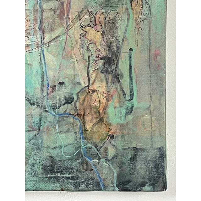 Green 2020 "Excessive Sleep” Abstract Acrylic and Graphite on Canvas by Risa Takahashi For Sale - Image 8 of 12