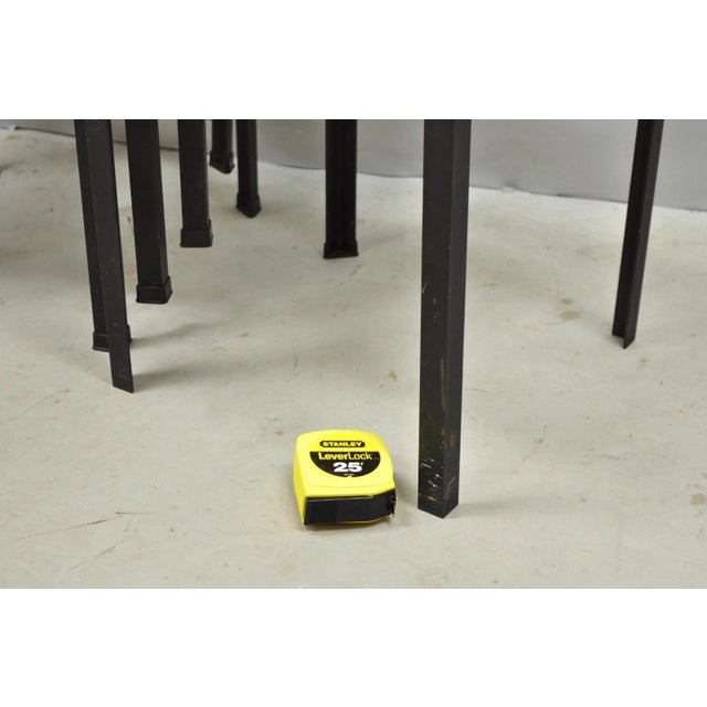 Mid Century Modern Danny Ho Fong Tropi-Cal Iron Cane Side Table Stool - Set of 4 For Sale - Image 15 of 18