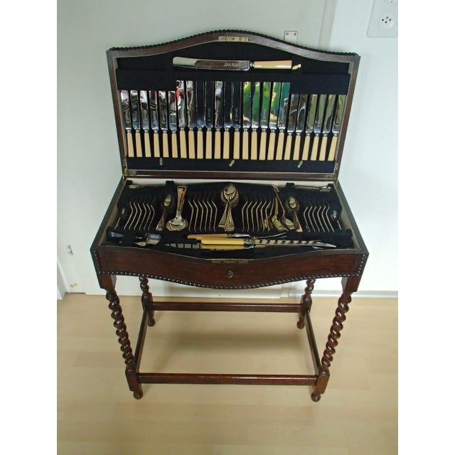 19th Century Oak Table and Cutlery Set from Harrison Fisher & Company For Sale - Image 13 of 13