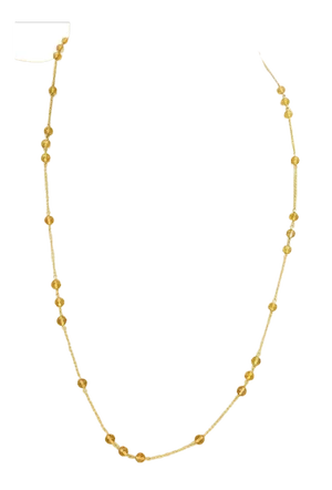 Tiffany & Co. Faceted Citrine Beads 18k Yellow Gold Necklace 24" Long