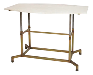 Golden Iron and Iron and Travertine Table, 1970s