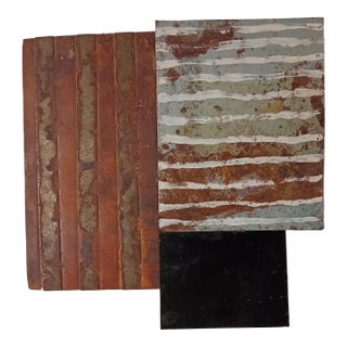 Contemporary Abstract Acid, Rust, Tempera, Aerosol on Metal "N 46" by Andre Debono For Sale