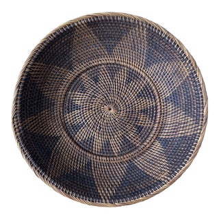 Vintage Large Handwoven Tribal Basket For Sale