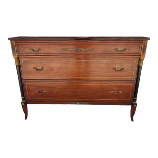 Rway French Empire Commode Dresser Buffet With Glass Top For Sale