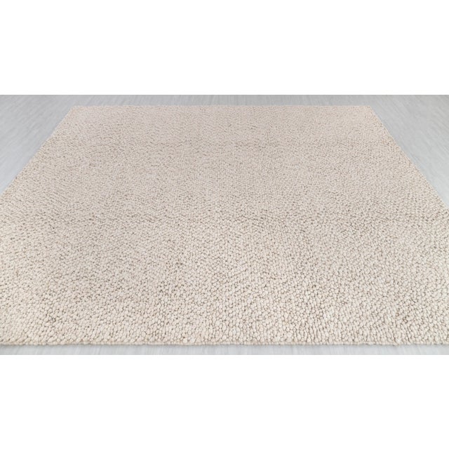 Chunky Wool Felted Nordic Flatweave Rug in Ivory and Cream, 2.5x8 Ft. For Sale - Image 12 of 12