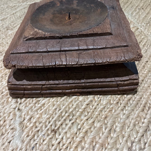 Woodblock Candle Holder For Sale - Image 4 of 6