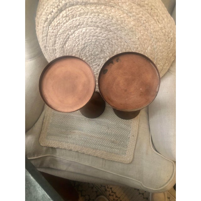 Copper Vintage Copper Candlesticks, Pair For Sale - Image 8 of 11