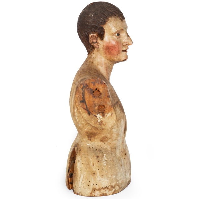 18th Century Italian Polychromed Nearly Life-Size Santos Sculpture For Sale - Image 4 of 18