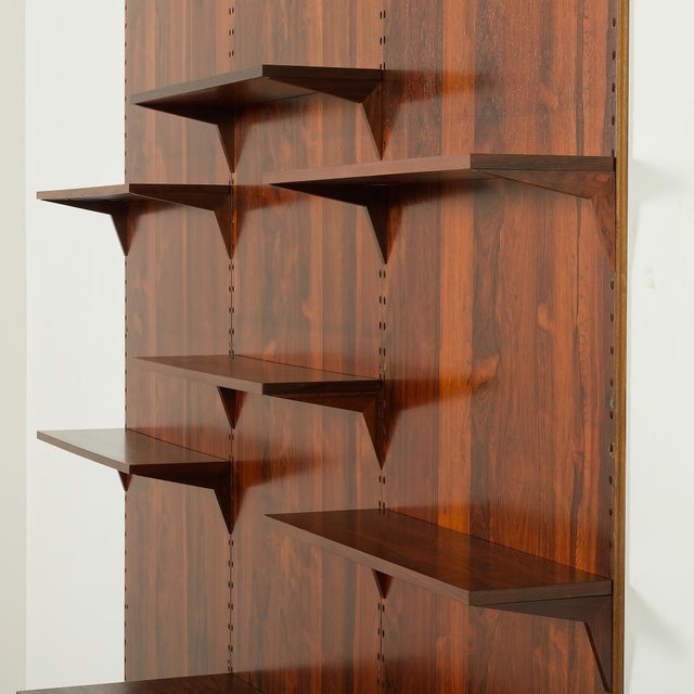 Brown Rosewood Wall Unit with Back Panels by Poul Cadovius for Cado, Denmark, 1960s For Sale - Image 8 of 15