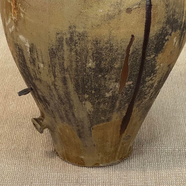 Antique Italian Glazed Terracotta Olive Oil Jar With Spout For Sale - Image 14 of 18