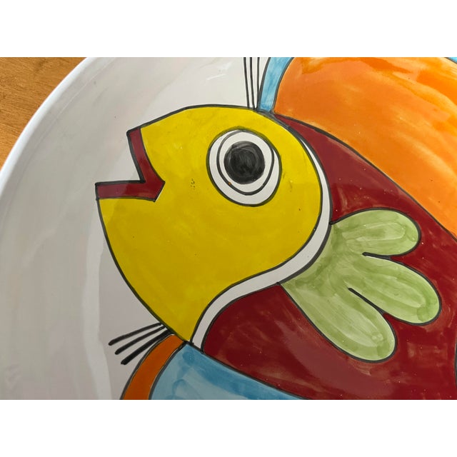 White Large Ceramic Fish Bowl by Nino Parrucca Signed and Numbered. Circa 1990s For Sale - Image 8 of 12