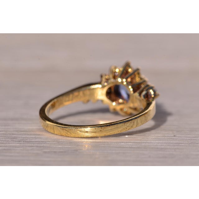 Metal The Open: Sapphire and Natural Diamond Ring in Yellow Gold For Sale - Image 7 of 11