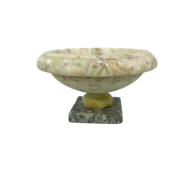 Art Deco 1940s Hand-Carved Alabaster Trinket Dish For Sale - Image 3 of 6