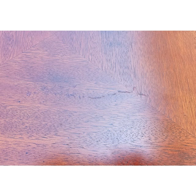 Late 20th Century Four-Tier Mahohany Bookmatched Top Side Table For Sale - Image 11 of 11