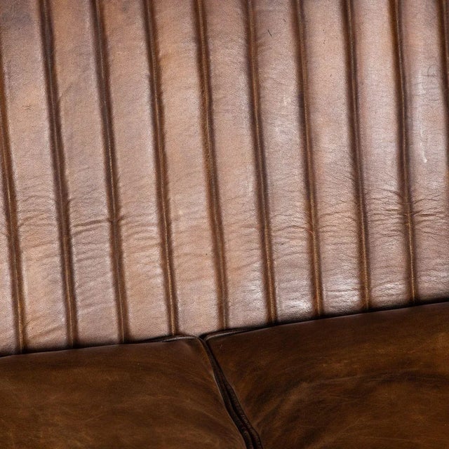 Art Deco Leather Tub Chairs & Sofa, 1920s, Set of 3 For Sale - Image 9 of 13