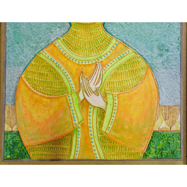 Mid-Century Modern Mid-Century Signed 3d Painting of a Queen by John Nartker For Sale - Image 3 of 10