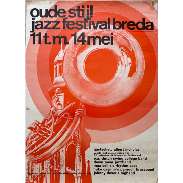 Vintage Oude Stijl Jazz Festival Breda Poster, Netherlands For Sale - Image 9 of 9