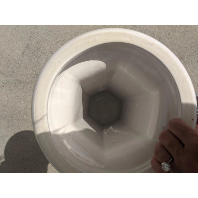 White Vintage Italian White Ceramic Column Plant Stand Pedestal Plinth For Sale - Image 8 of 8