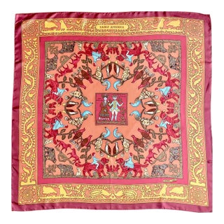 Hermès Silk Scarf Early America by Françoise De La Perrière. 1984 For Sale