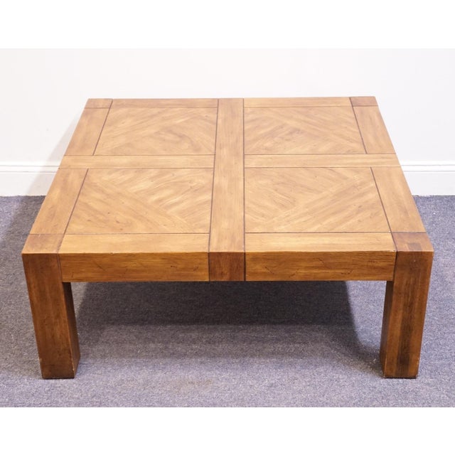 Drexel Drexel Heritage Woodbriar Collection Pecan Rustic European 40" Square Accent Coffee Table 988-129 For Sale - Image 4 of 8