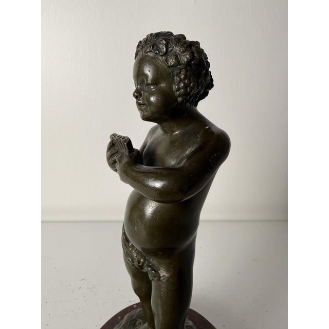 Clodion, Small Sculpture Depicting Cupid, 1700, Bronze on Marble Base For Sale - Image 9 of 16