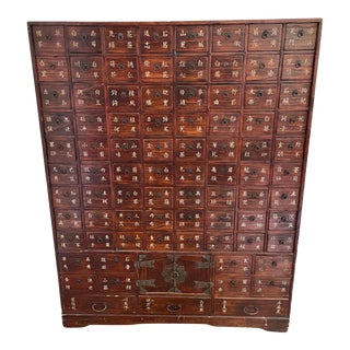 Chinese Character Apothecary Cabinet For Sale