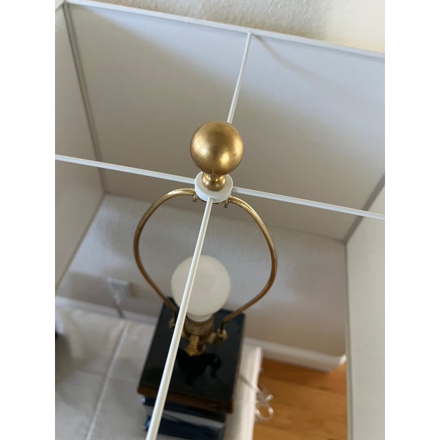 Chapman & Myers Visual Comfort Finley Large Balustrade Table Lamp, Mixed Blue Brown, Set of 2 For Sale - Image 9 of 11