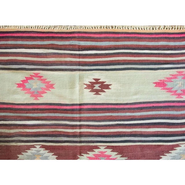 Vintage Turkish Bergama Kilim Rug For Sale - Image 11 of 12