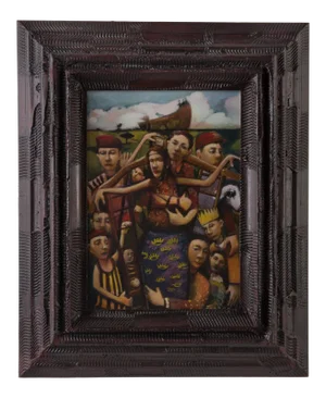 James Feehan "Compassione" Oil & Wax Wayne Cunningham Framed Painting