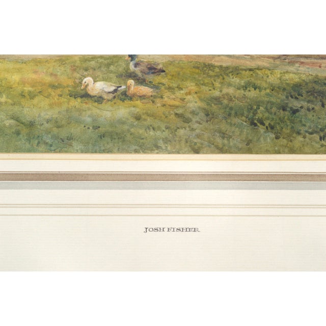 Country Cottage - Figure in the Door With Geese - Landscape by Joshua Fisher For Sale - Image 9 of 11