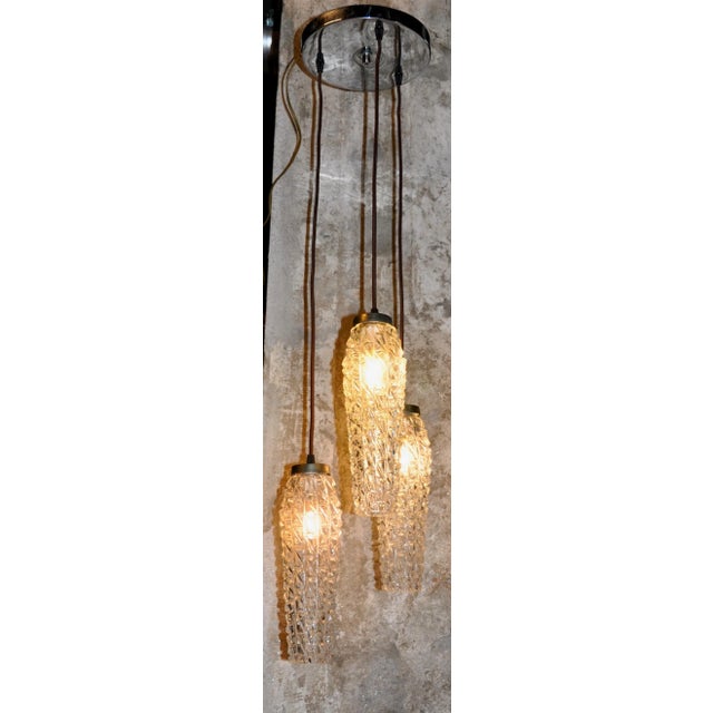 Cascading Ceiling Lamp with 3 Shades, 1960s For Sale - Image 12 of 16