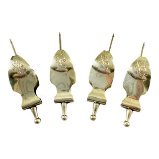 English Estate Sterling Silver Lemon Squeezers, Set / 4 For Sale